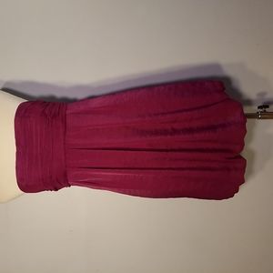 Johnny Martin DRESS S Shimmer BURGUNDY Bubble Bottom STRAPLESS Formal
